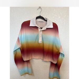 ACNE Studios Red Tie-Dye Rugby Shirt | Long Sleeve Polo | Designer Streetwear